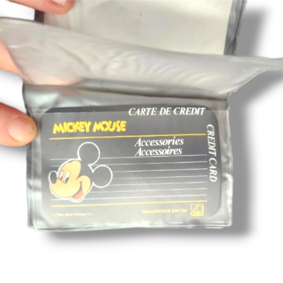 Vintage Mickey Mouse Wallet With Mirror & Pretend Credit Cards - Picture 6 of 7